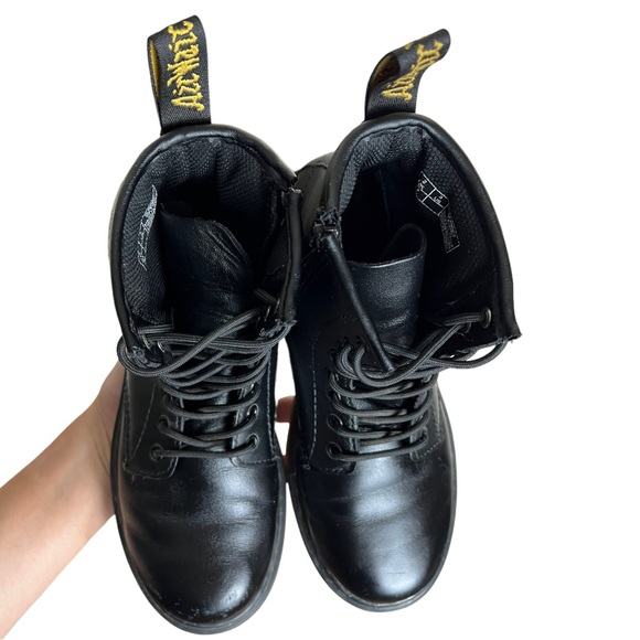 Doc DR Martens Delaney Boots 1460 Lace-Up black combat Unisex Kids Size 3 - Picture 4 of 17